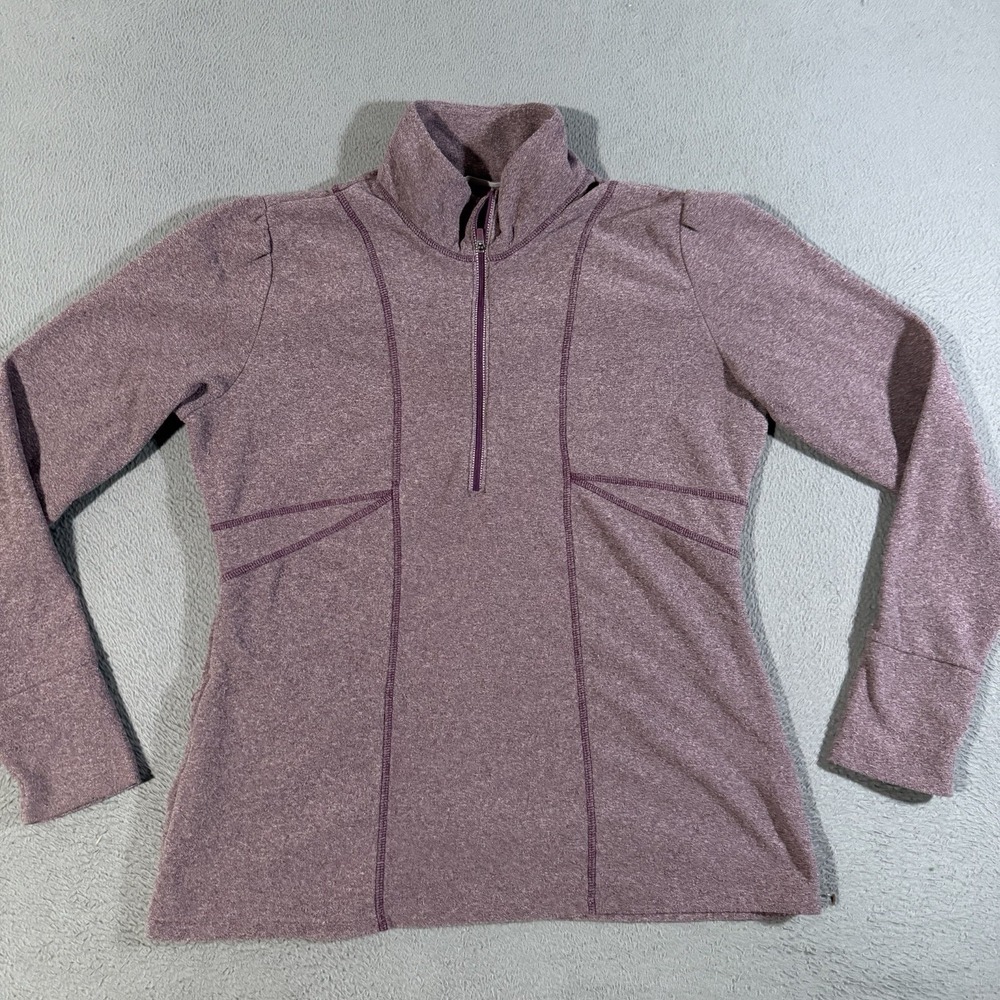 Athleta 1/4 Mock Fleece Pullover Womens Purple Running Gym‎ Casual Size XL